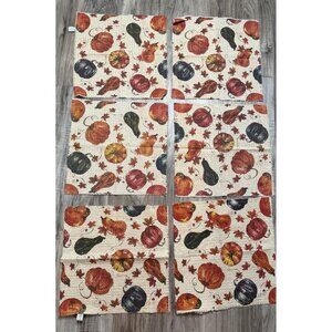 The Farmhouse Rachel Ashwell Pumpkin & Leaves 6 Cotton Dish Cloths Fall Country